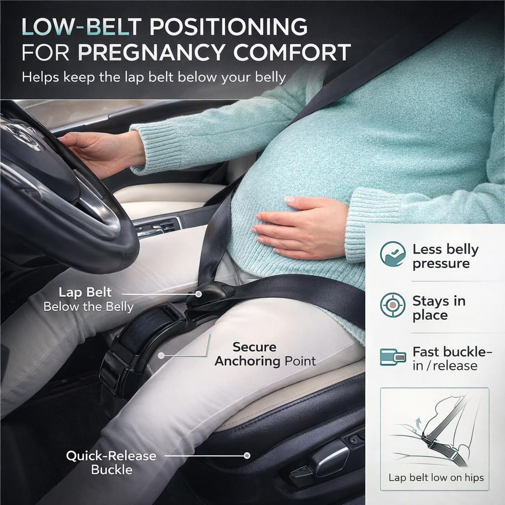 Pregnancy Seat Belt Adjuster & Comfort Cushion